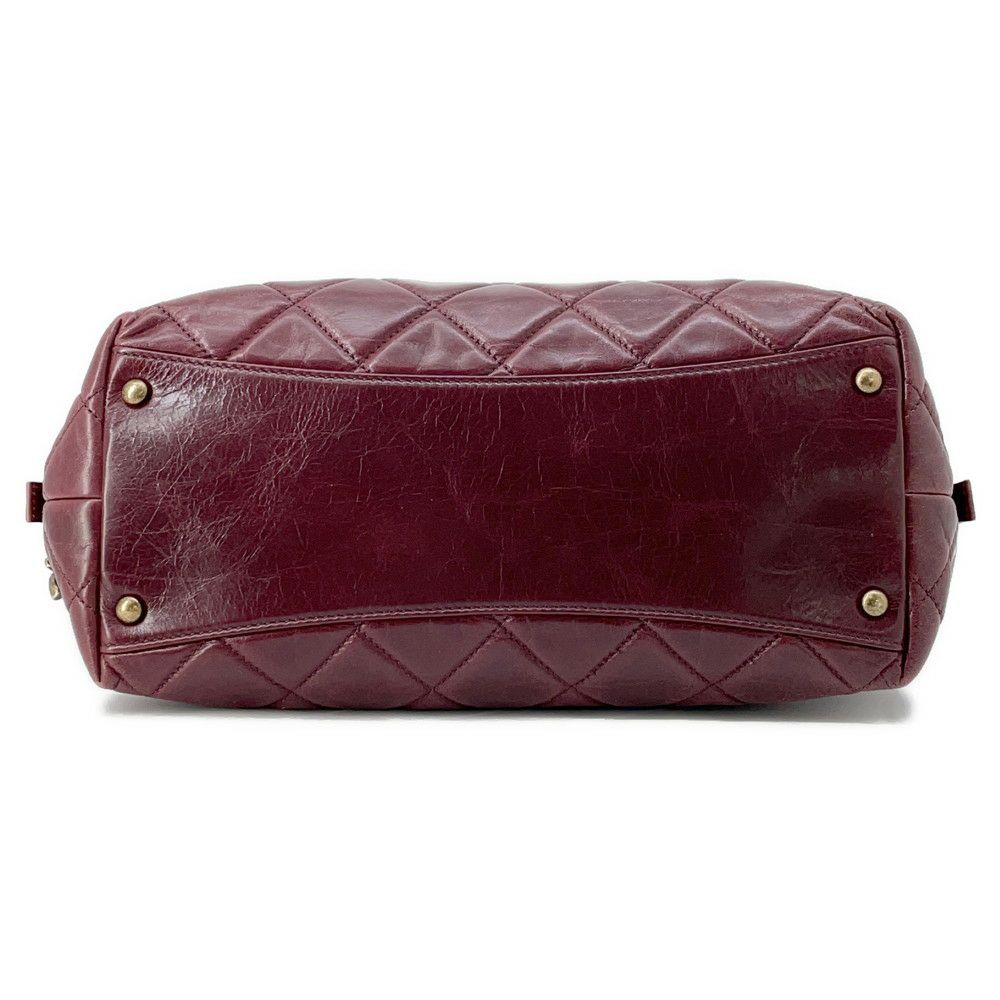 シャネル ハンドバッグ マトラッセ ココマーク レザー CHANEL ボーリングバッグ ショルダーバッグ