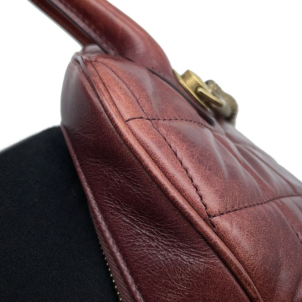 シャネル ハンドバッグ マトラッセ ココマーク レザー CHANEL ボーリングバッグ ショルダーバッグ