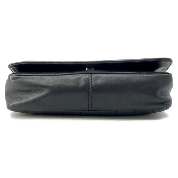 シャネル チェーンショルダーバッグ チョコバー ラムスキン CHANEL バッグ Wチェーン 黒