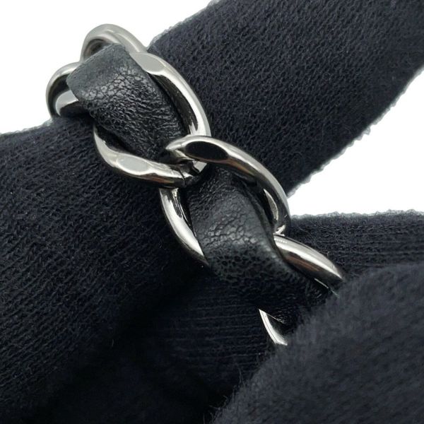 シャネル チェーンショルダーバッグ チョコバー ラムスキン CHANEL バッグ Wチェーン 黒