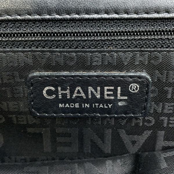 シャネル チェーンショルダーバッグ チョコバー ラムスキン CHANEL バッグ Wチェーン 黒