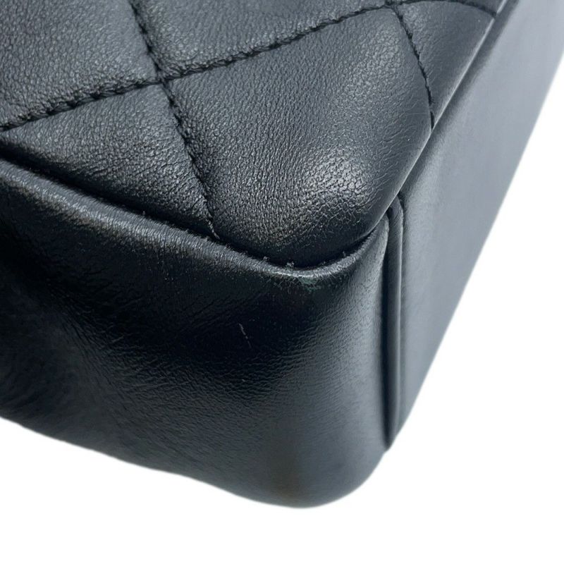 シャネル チェーンショルダーバッグ マトラッセ ココマーク ラインストーン パール ラムスキン AS3731 CHANEL 黒