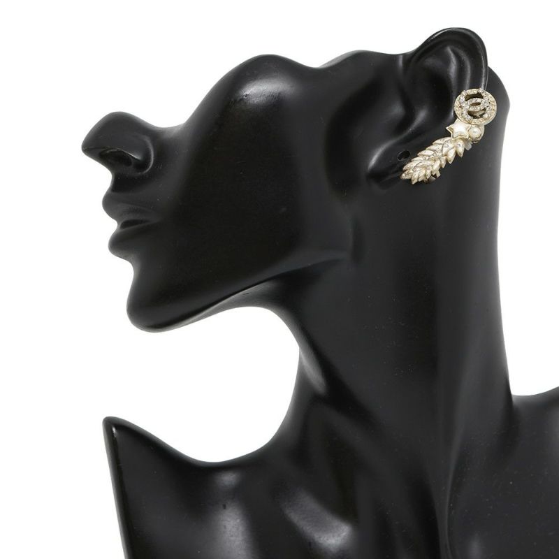 シャネル イヤリング ココマーク ラインストーン フェイクパール GP C19 K CHANEL スター 星 アクセサリー