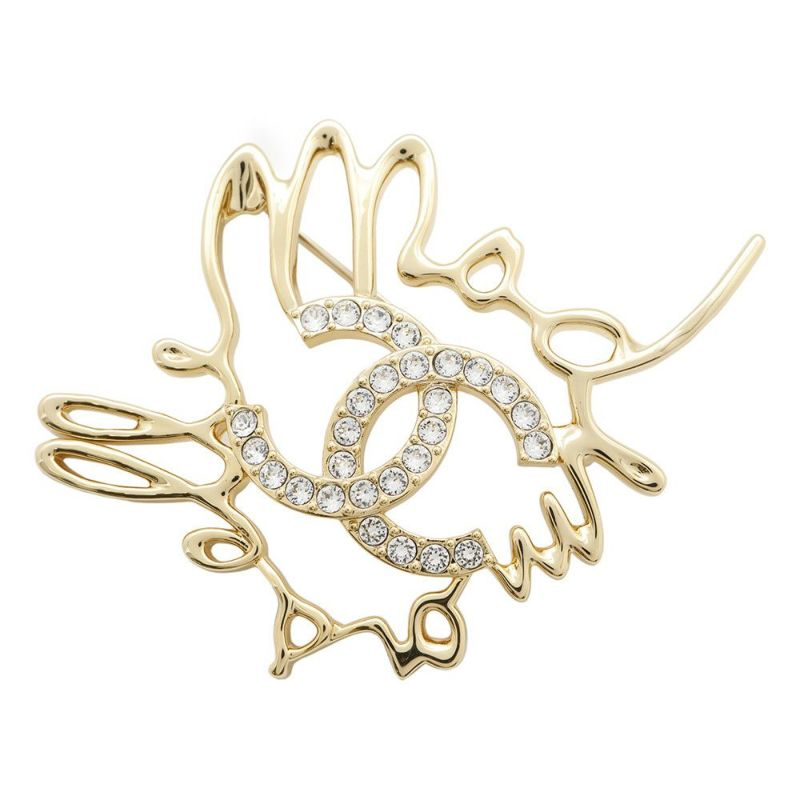 シャネル ブローチ ココマーク GP ラインストーン I24 S ABD431 CHANEL アクセサリー