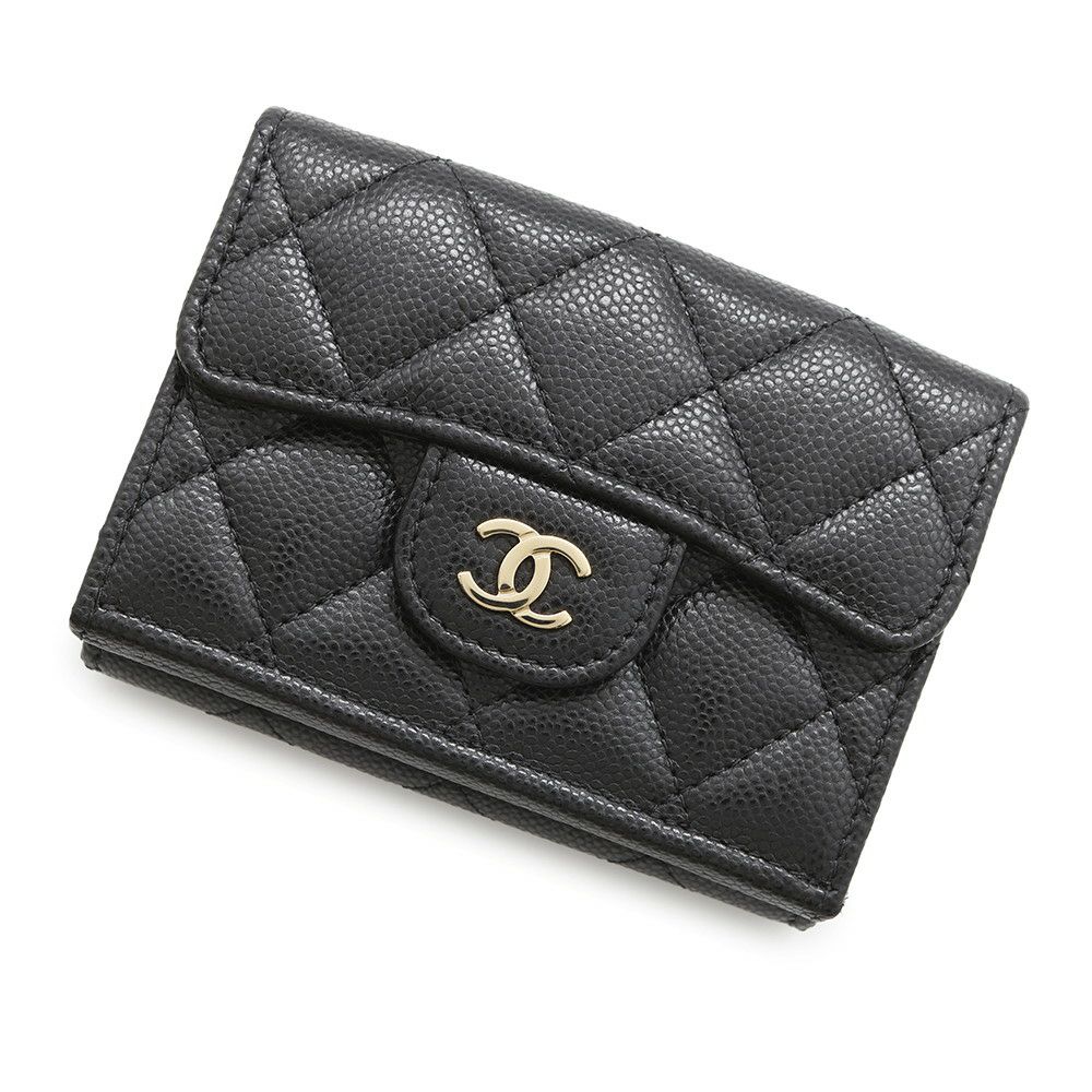 シャネル 三つ折り財布 マトラッセ ココマーク クラシック スモール フラップ ウォレット AP0230 CHANEL 財布 黒