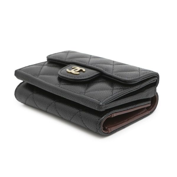 シャネル 三つ折り財布 マトラッセ ココマーク クラシック スモール フラップ ウォレット AP0230 CHANEL 財布 黒