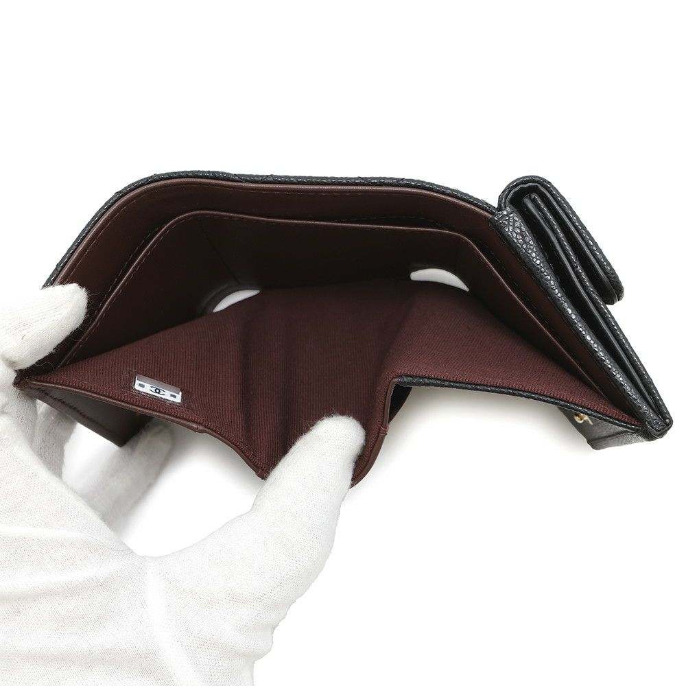 シャネル 三つ折り財布 マトラッセ ココマーク クラシック スモール フラップ ウォレット AP0230 CHANEL 財布 黒