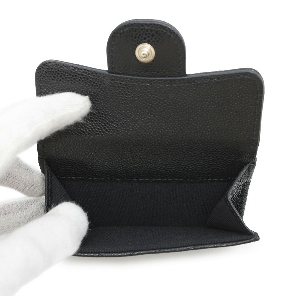 シャネル 三つ折り財布 マトラッセ ココマーク クラシック スモール フラップ ウォレット AP0230 CHANEL 財布 黒