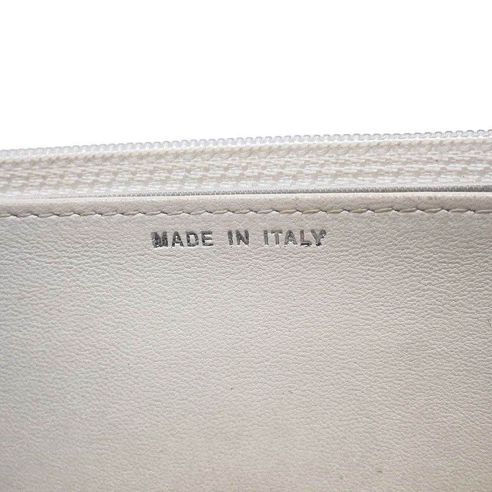 シャネル チェーンウォレット マトラッセ ココマーク ツイード レザー CHANEL 財布 白