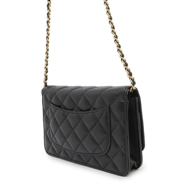 シャネル チェーンウォレット 2.55 ヴィンテージカーフスキン CHANEL 財布 バッグ 黒