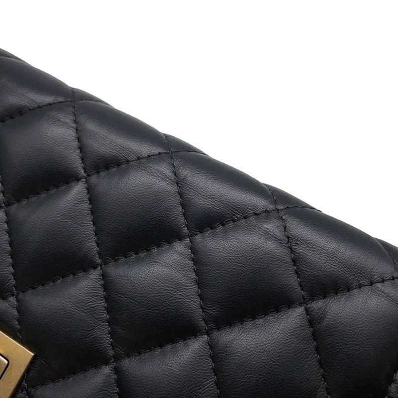 シャネル チェーンウォレット 2.55 ヴィンテージカーフスキン CHANEL 財布 バッグ 黒
