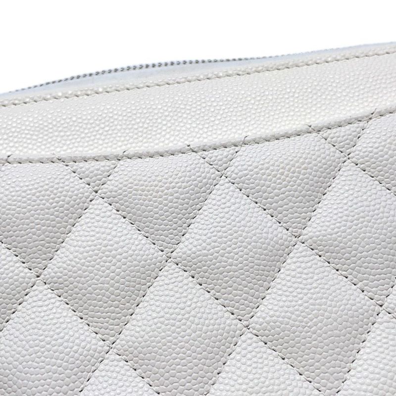 シャネル 長財布 クラシック ロング ジップ ウォレット ココマーク キャビアスキン キルティング AP0242 CHANEL マトラッセ 白