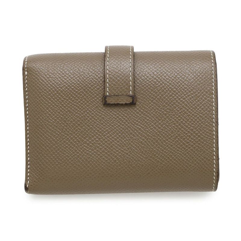 エルメス 三つ折り財布 ベアンコンビネ エトゥープ/シルバー金具 エプソン W刻印 HERMES 財布
