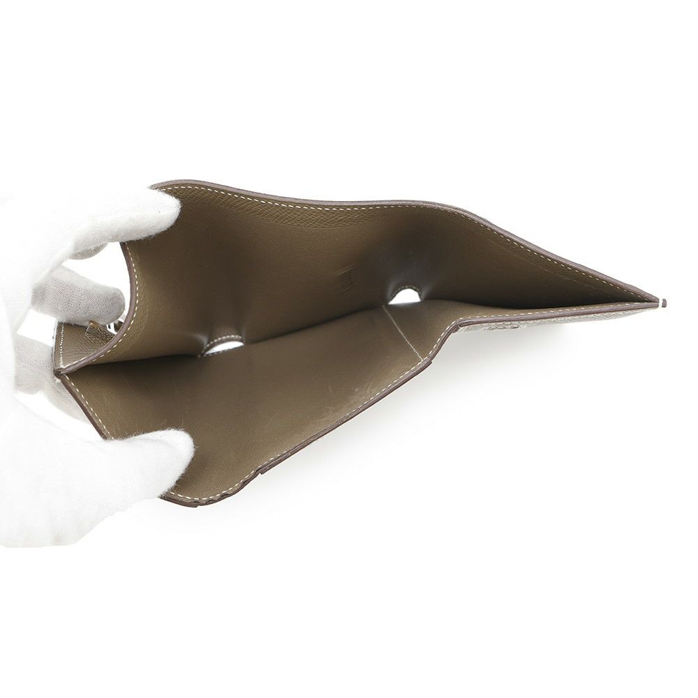 エルメス 三つ折り財布 ベアンコンビネ エトゥープ/シルバー金具 エプソン W刻印 HERMES 財布