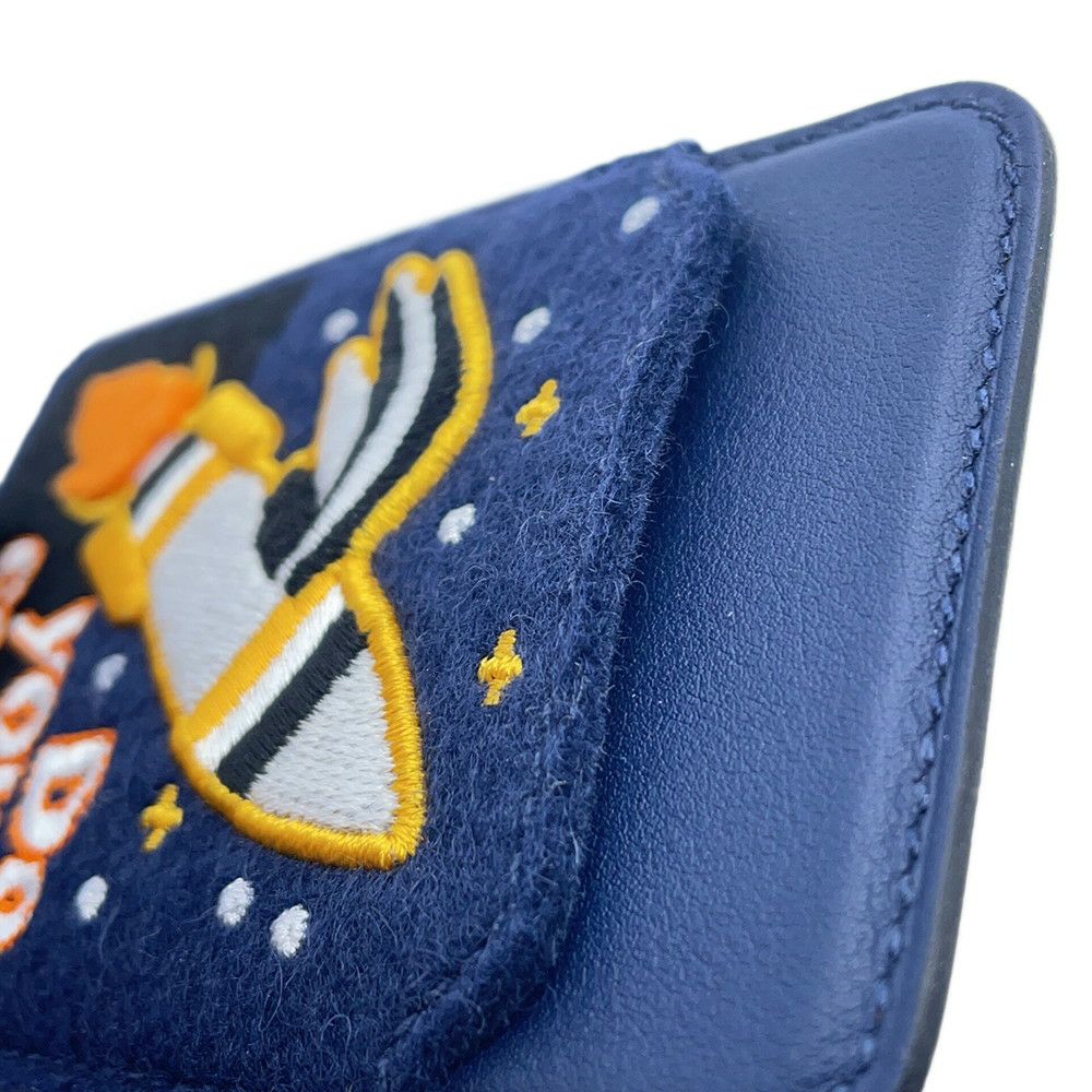 エルメス カードケース MagSafe エマン Do You Copy？ ブルーネイビー/マルチカラー スイフト/フェルト W刻印 マグセーフ