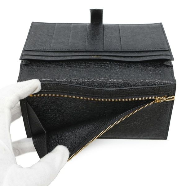 エルメス 長財布 ベアンスフレ ブラック/ゴールド金具 シェブルミゾル U刻印 財布 シェーブル 黒