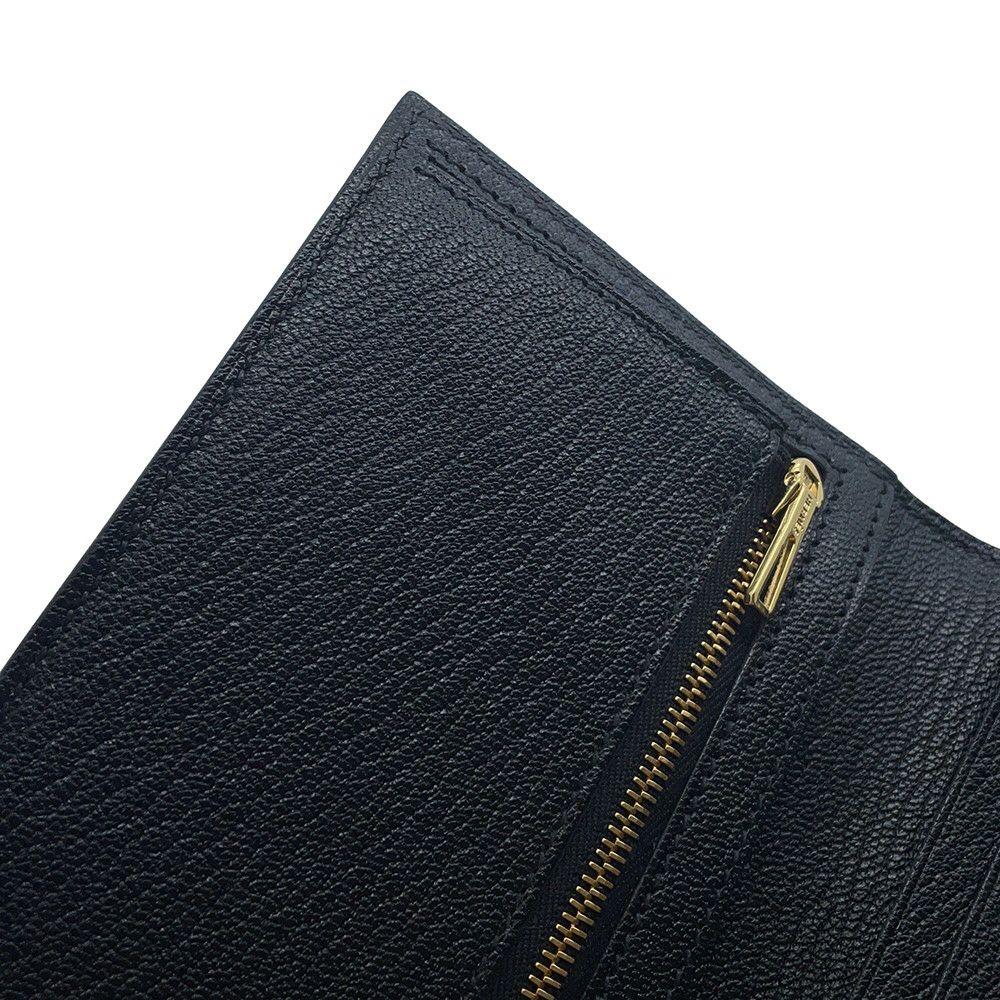 エルメス 長財布 ベアンスフレ ブラック/ゴールド金具 シェブルミゾル U刻印 財布 シェーブル 黒