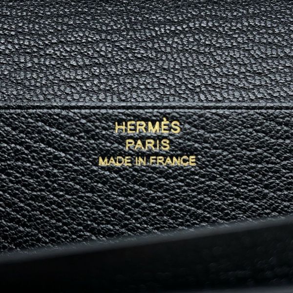 エルメス 長財布 ベアンスフレ ブラック/ゴールド金具 シェブルミゾル U刻印 財布 シェーブル 黒