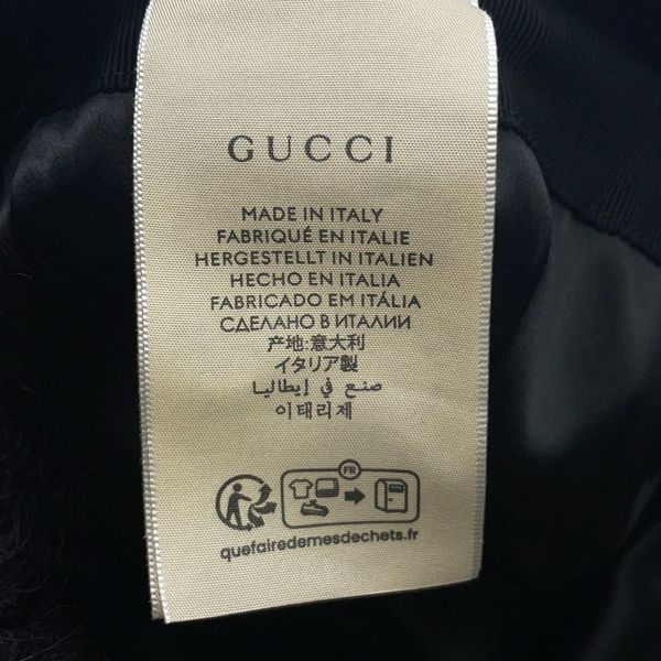 GUCCI ブラック モヘヤ キャップ グッチ キャップ ダブルG ベースボールキャップ モヘア サイズM