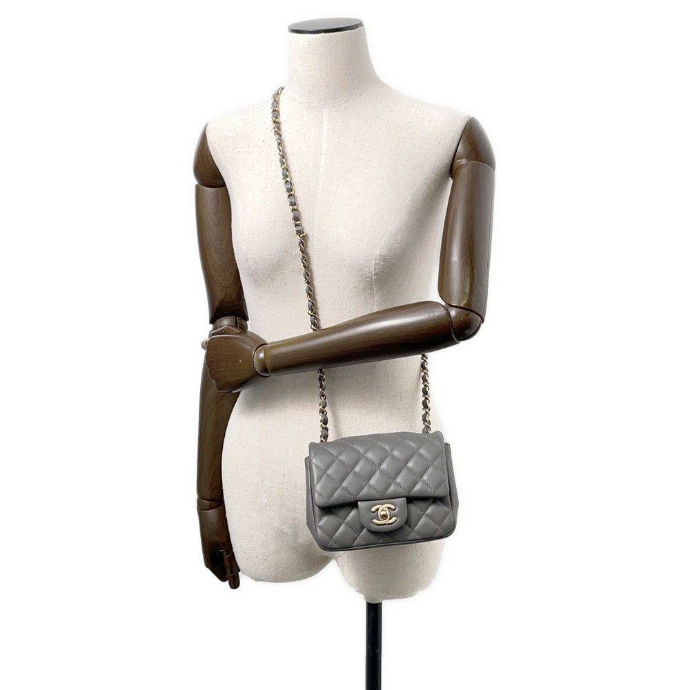 シャネル チェーンショルダーバッグ マトラッセ ココマーク ラムスキン ミニマトラッセ A35200 CHANEL シングルチェーン