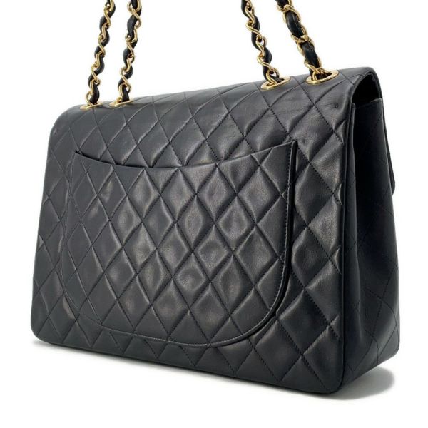 シャネル チェーンショルダーバッグ デカマトラッセ34 ココマーク ラムスキン A01094 CHANEL 黒