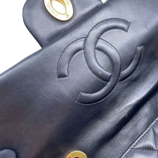 シャネル チェーンショルダーバッグ デカマトラッセ34 ココマーク ラムスキン A01094 CHANEL 黒