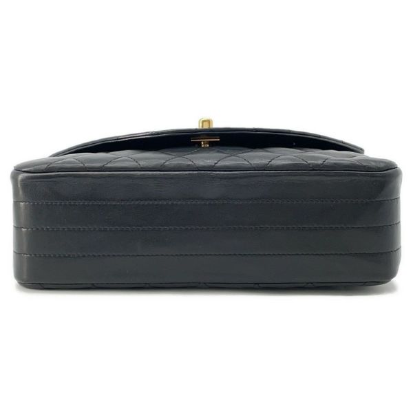 シャネル チェーンショルダーバッグ ココマーク マトラッセ ラムスキン CHANEL バッグ 黒