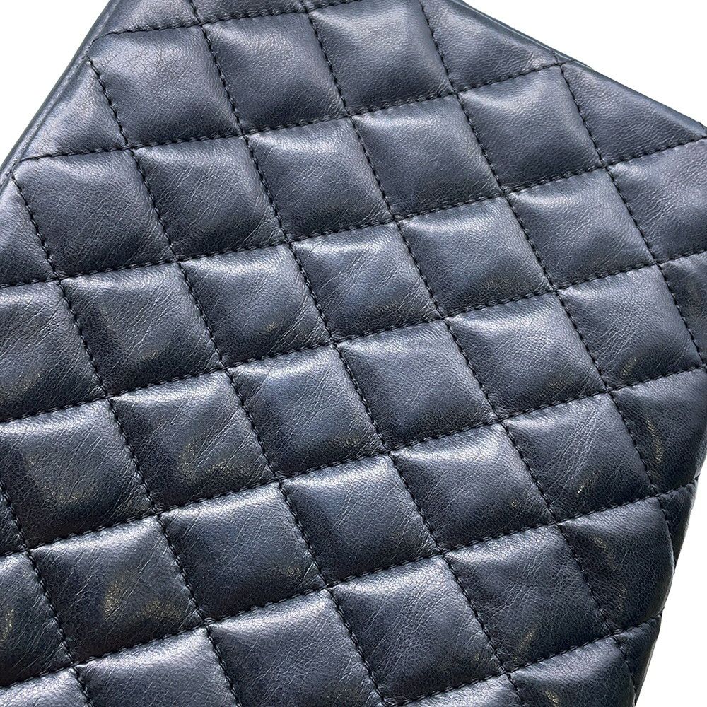 シャネル チェーンショルダーバッグ ココマーク マトラッセ ラムスキン CHANEL バッグ 黒