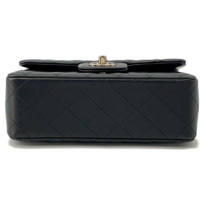 シャネル チェーンショルダーバッグ ココマーク マトラッセ ラムスキン A69900 CHANEL ミニ フラップ バッグ 黒