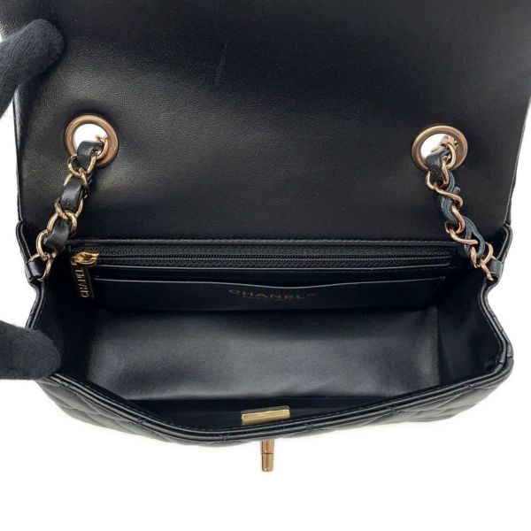 シャネル チェーンショルダーバッグ ココマーク マトラッセ ラムスキン A69900 CHANEL ミニ フラップ バッグ 黒