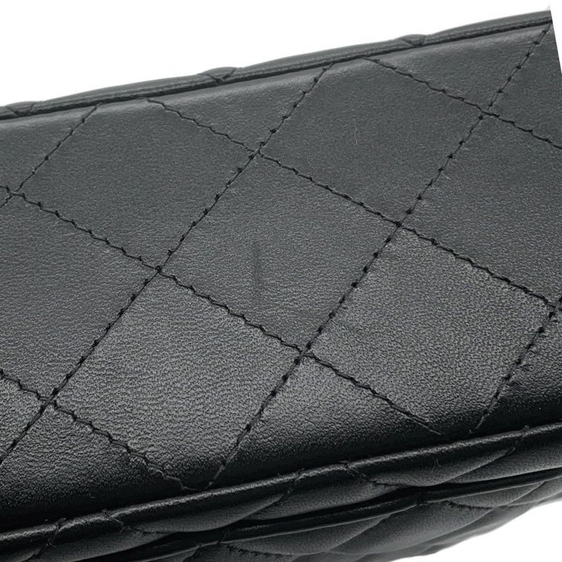 シャネル チェーンショルダーバッグ ココマーク マトラッセ ラムスキン A69900 CHANEL ミニ フラップ バッグ 黒