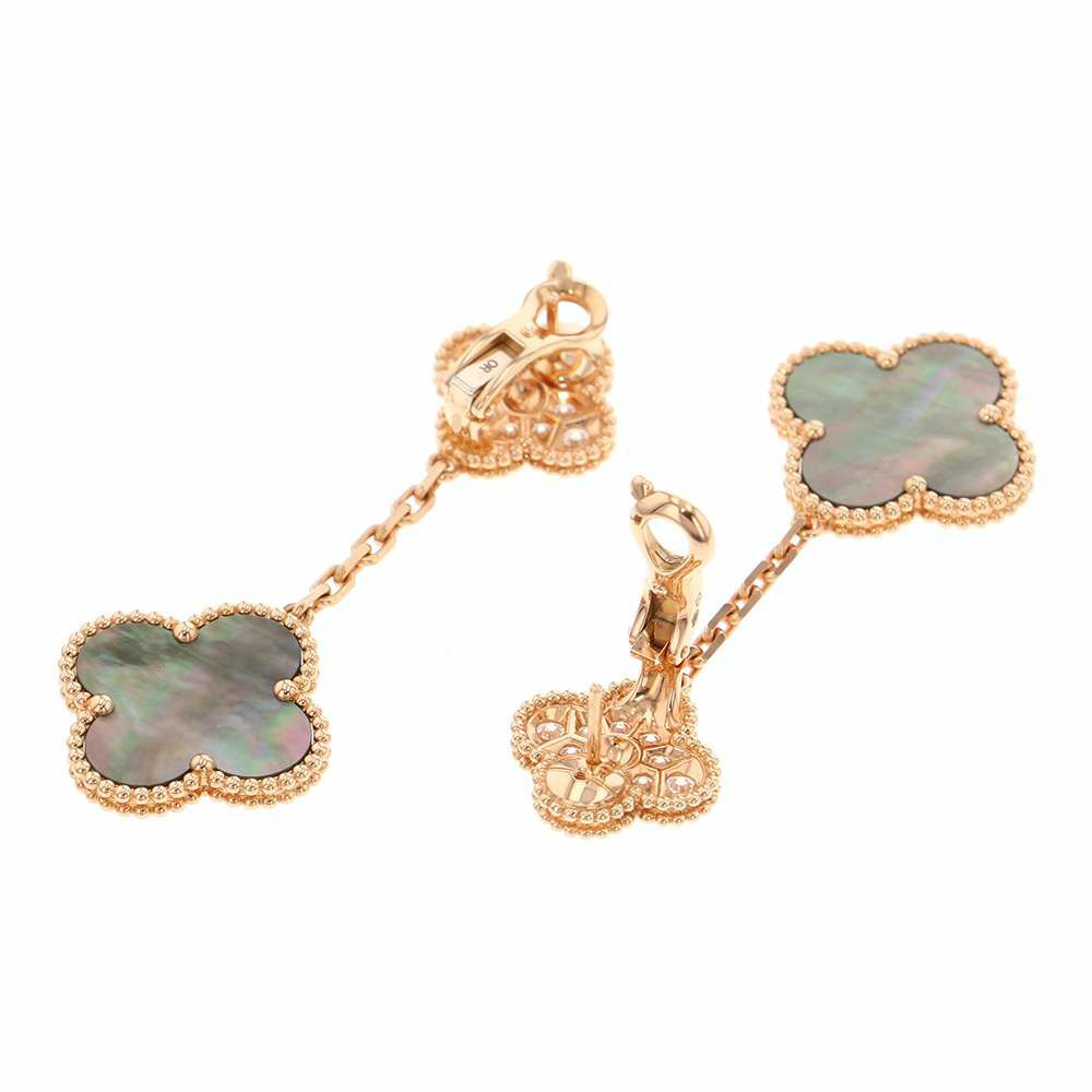 ヴァンクリーフ&アーペル ピアス マジック アルハンブラ 2モチーフ ダイヤ 24P 計0.96ct マザーオブパール VCARP2R200