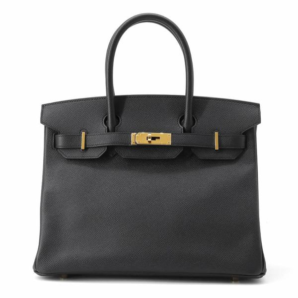 エルメス バーキン30 ブラック/ゴールド金具 ヴォーエプソン D刻印 HERMES Birkin 黒