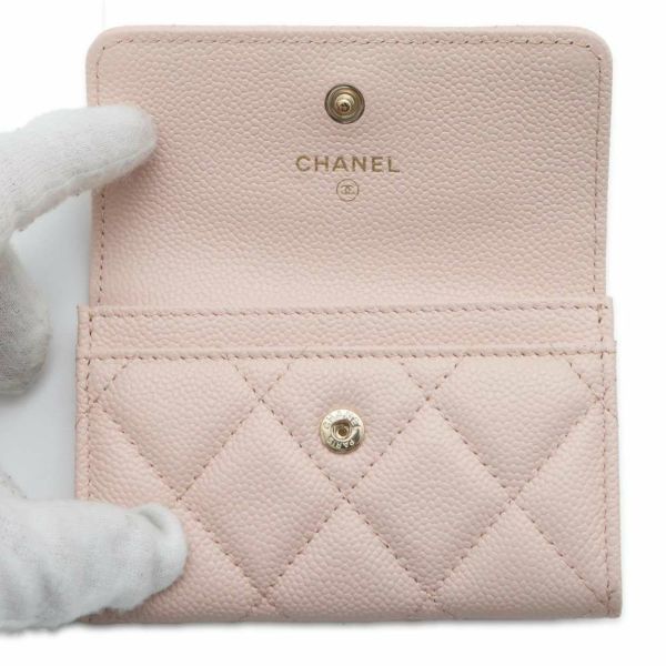 シャネル カードケース マトラッセ ココマーク キャビアスキン CHANEL 名刺入れ ピンク