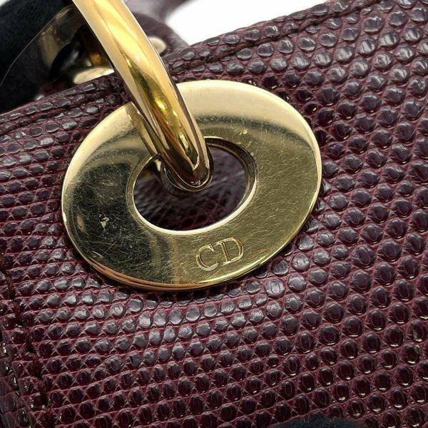 クリスチャンディオール ハンドバッグ 手持ち 手提げ ブラウン リザード D金具 クリスチャンディオール ハンドバッグ 手持ち 手提げ ブラウン
