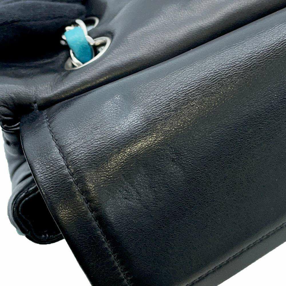 シャネル チェーンショルダーバッグ マトラッセ25 ココマーク ラムスキン ダブルチェーン A01112 CHANEL 黒