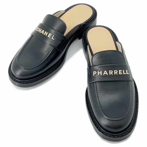 シャネル ローファー ココマーク PHARRELL ミュール レザー レディースサイズ36 1/2C G34846 CHANEL サンダル 靴 黒