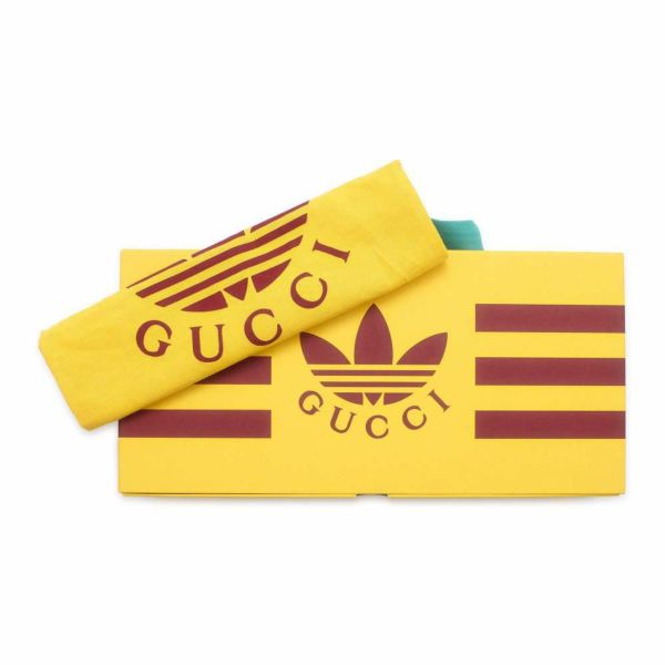 グッチ チェーンウォレット アディダス コラボ インターロッキングG トレフォイル プリント 621892 GUCCI 白