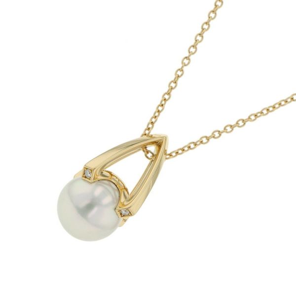 ミキモト ネックレス M Collection コレクション ダイヤ 約0.03ct アコヤ真珠 K18YG PYP-1807K MIKIMOTO ジュエリー