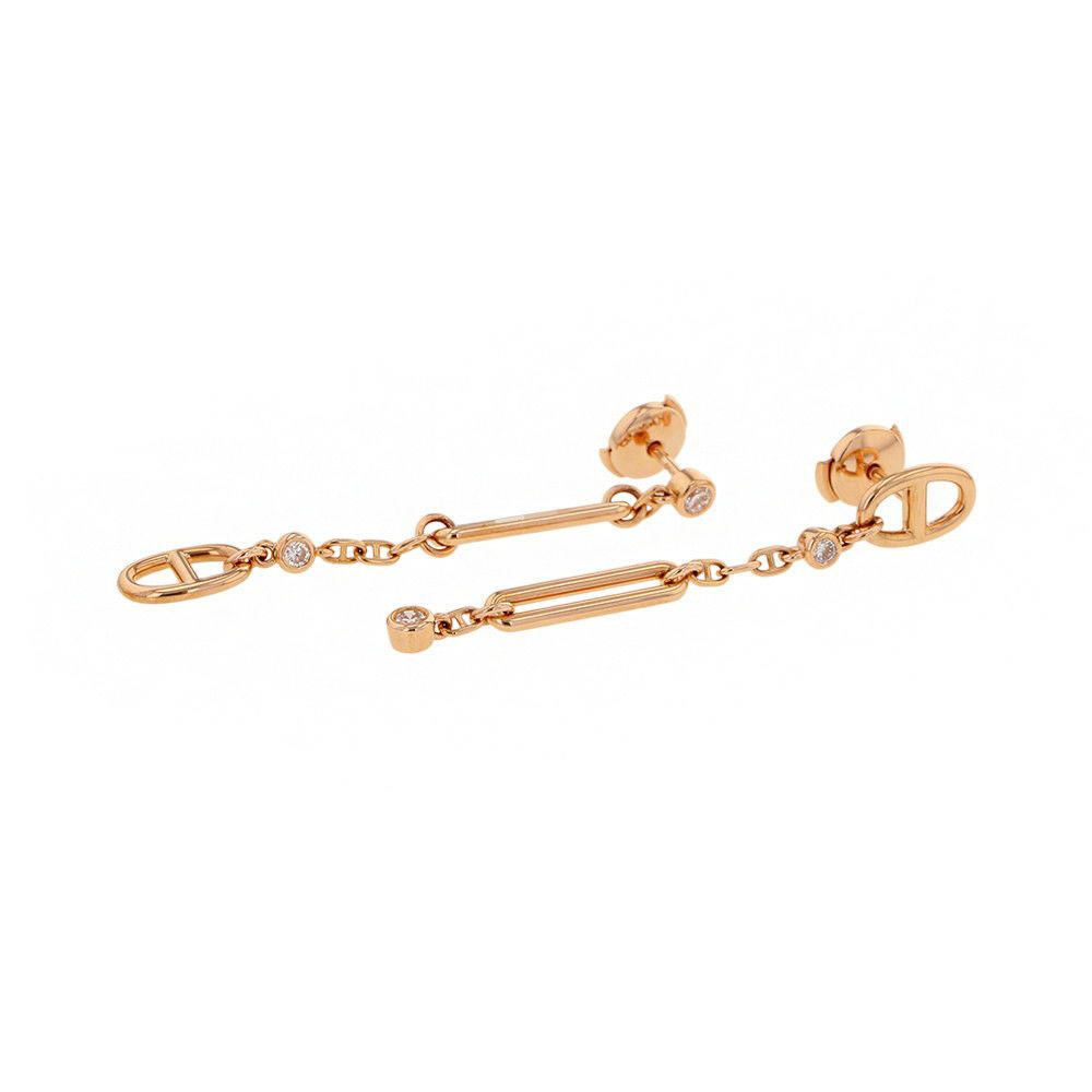 エルメス ピアス シェーヌ ダンクル カオス ダイヤモンド 4P 0.33ct K18PGピンクゴールド HERMES ジュエリー