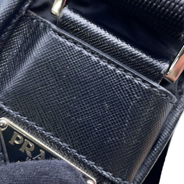 プラダ ショルダーバッグ サフィアーノ ロゴ ナイロン PRADA メッセンジャーバッグ 黒