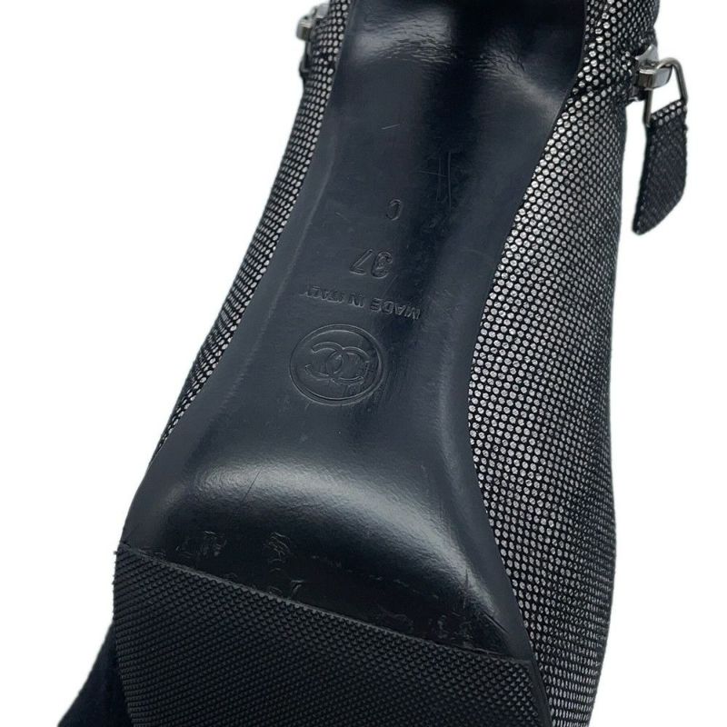 シャネル ブーティ ココマーク レザー レディースサイズ37C G28558 CHANEL 靴 黒