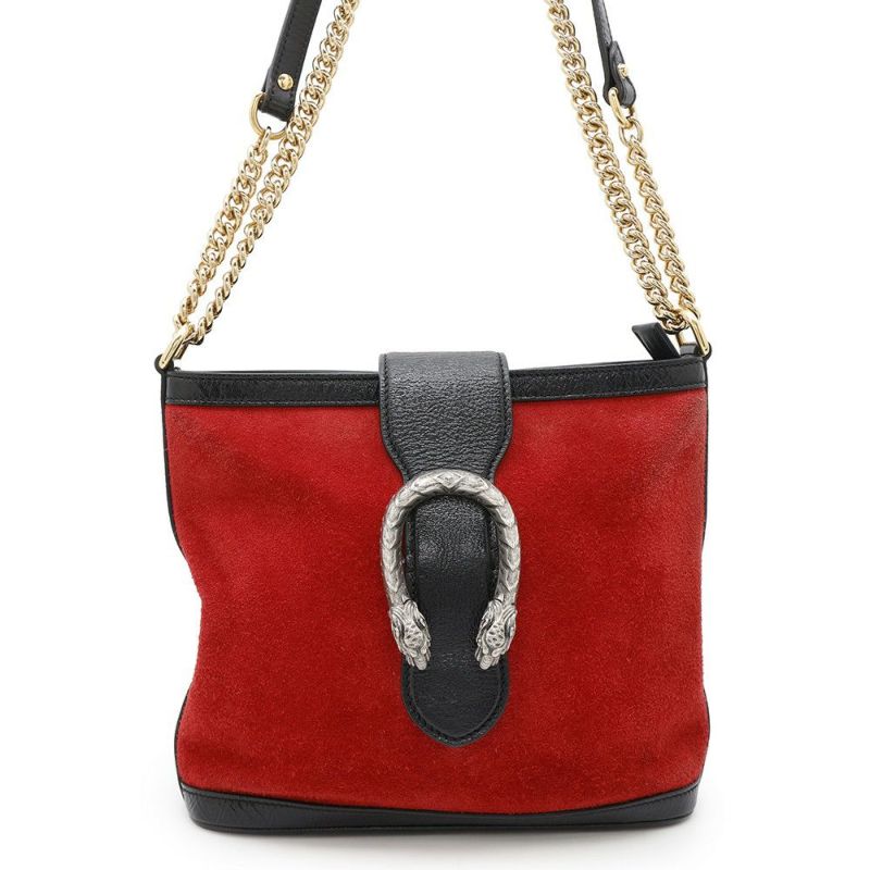 グッチ チェーンショルダーバッグ ディオニソス スエード 499622 GUCCI バッグ 黒