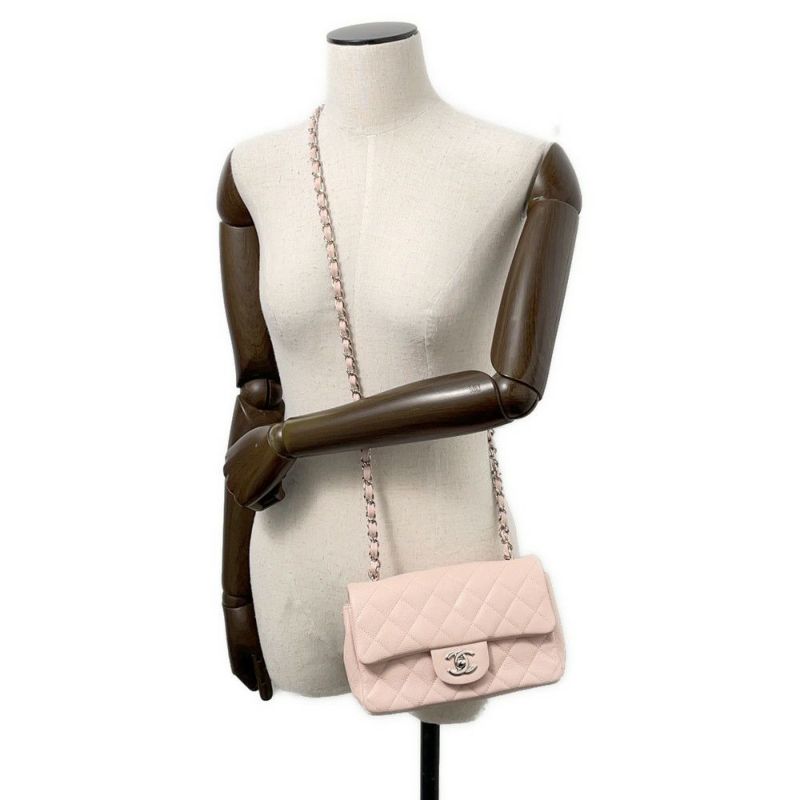 シャネル チェーンショルダーバッグ ココマーク キャビアスキン A69900 CHANEL ミニ フラップ バッグ