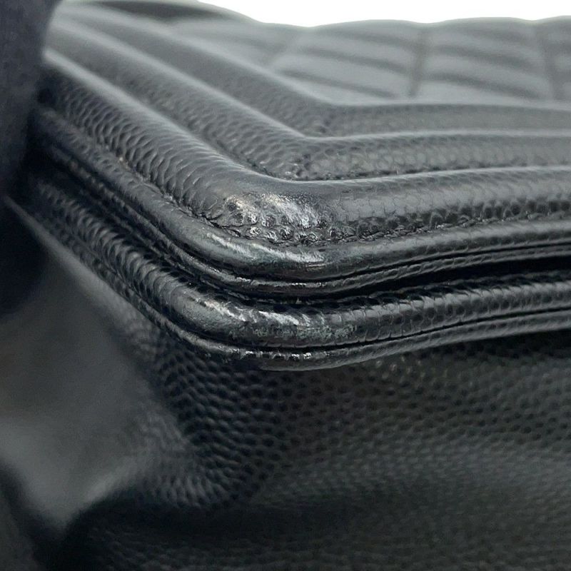 シャネル チェーンショルダーバッグ ボーイシャネル スモール マトラッセ ココマーク A67085 BOY CHANEL 黒