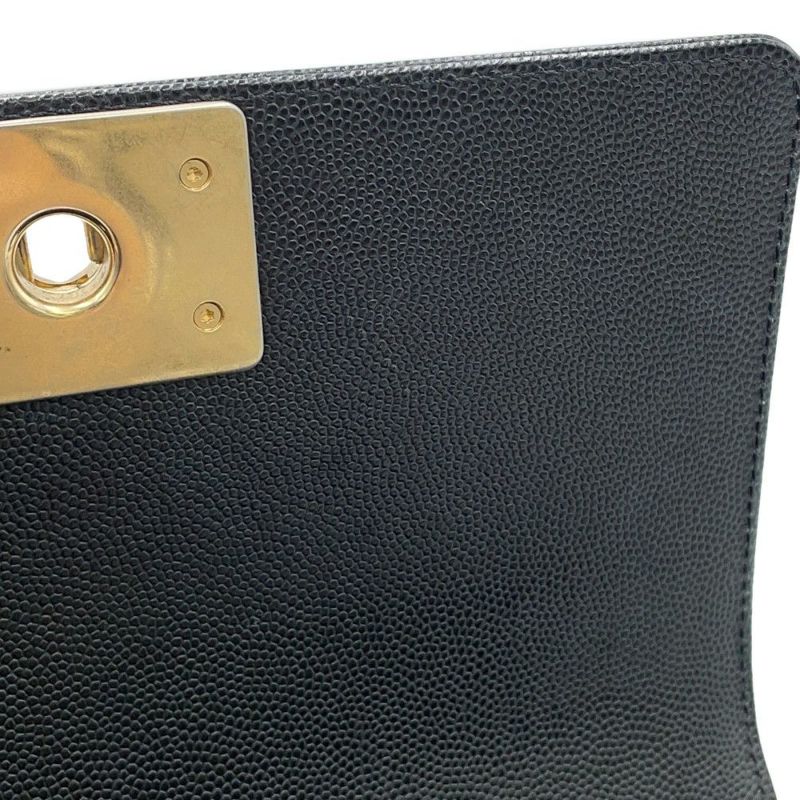 シャネル チェーンショルダーバッグ ボーイシャネル スモール マトラッセ ココマーク A67085 BOY CHANEL 黒