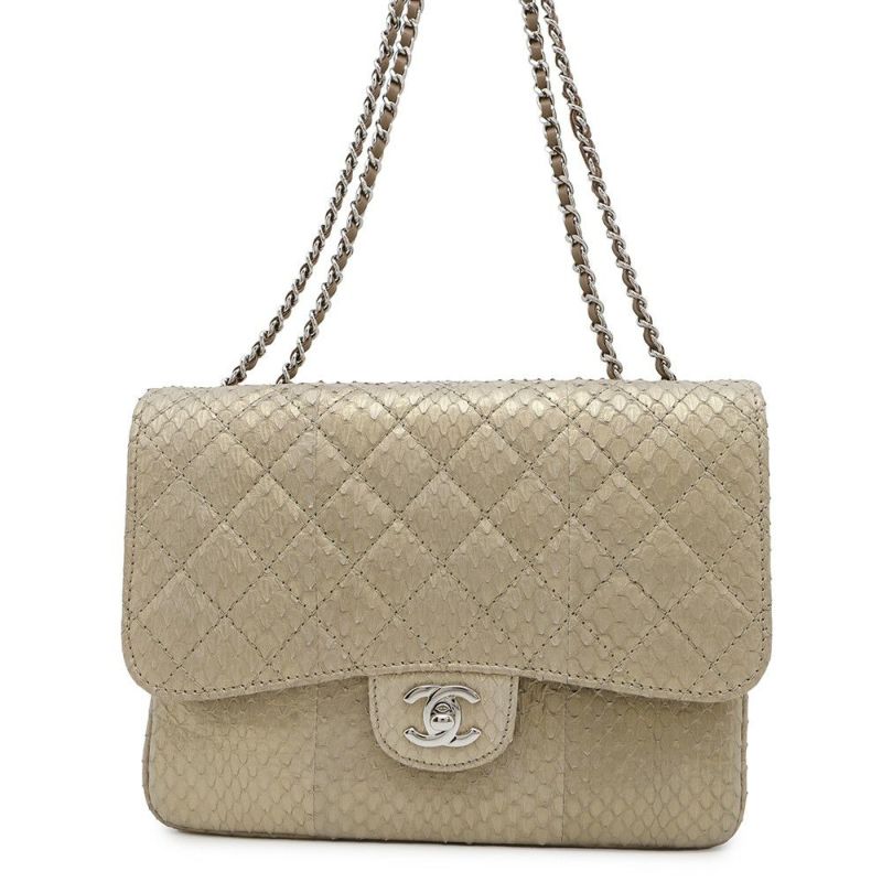 シャネル チェーンショルダーバッグ マトラッセ ココマーク パイソン A68204 CHANEL