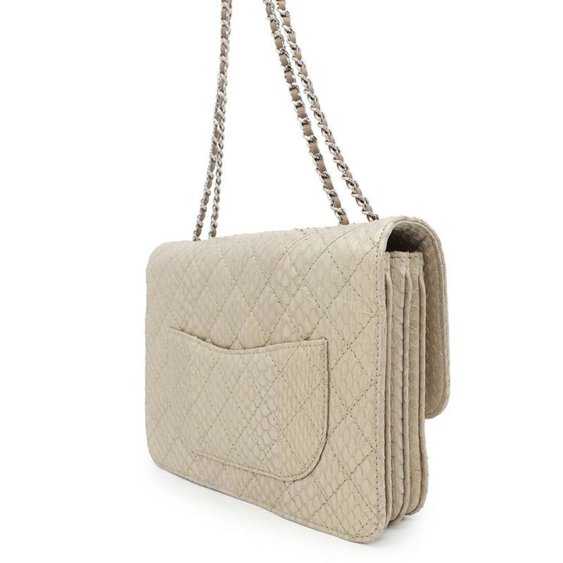 シャネル チェーンショルダーバッグ マトラッセ ココマーク パイソン A68204 CHANEL