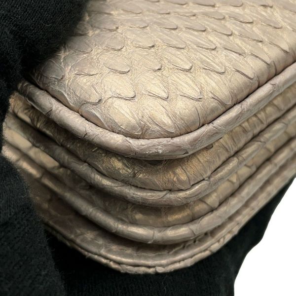 シャネル チェーンショルダーバッグ マトラッセ ココマーク パイソン A68204 CHANEL