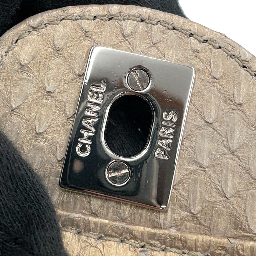 シャネル チェーンショルダーバッグ マトラッセ ココマーク パイソン A68204 CHANEL